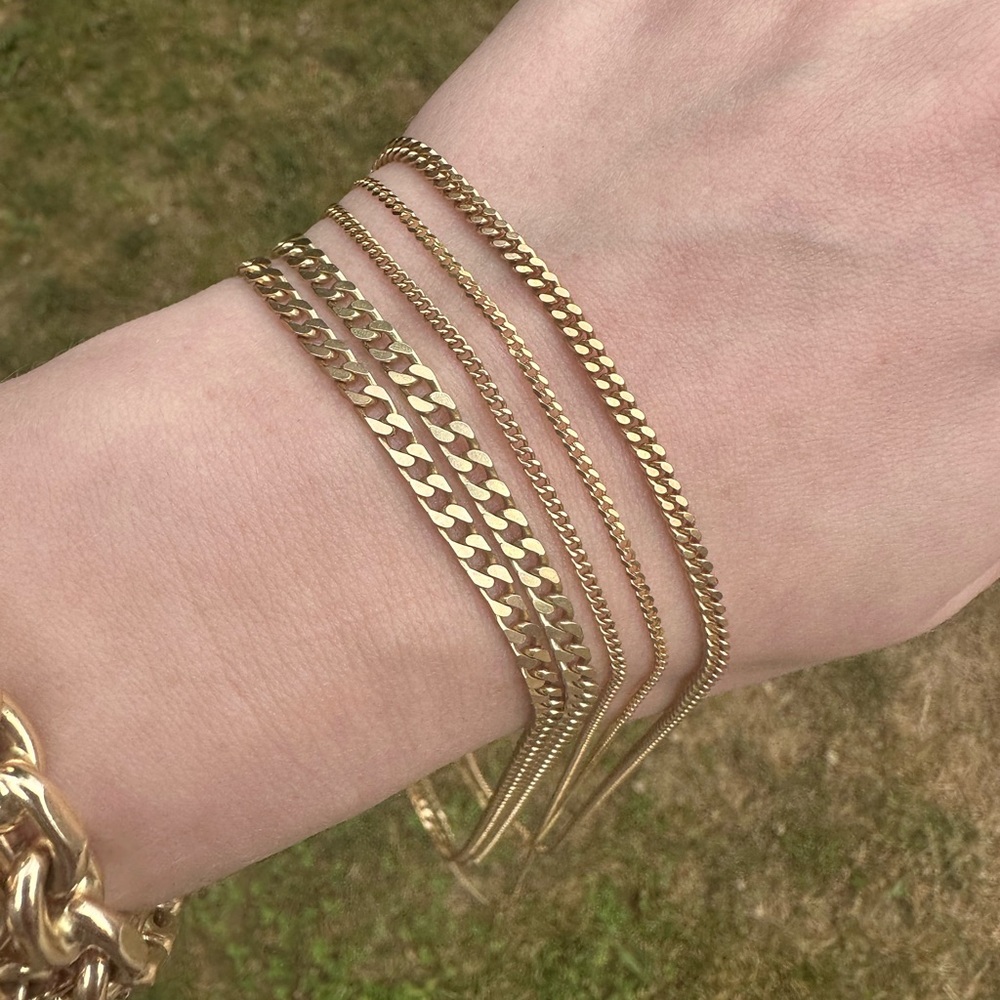 14k and 18k Solid Gold Vintage Curb Chains